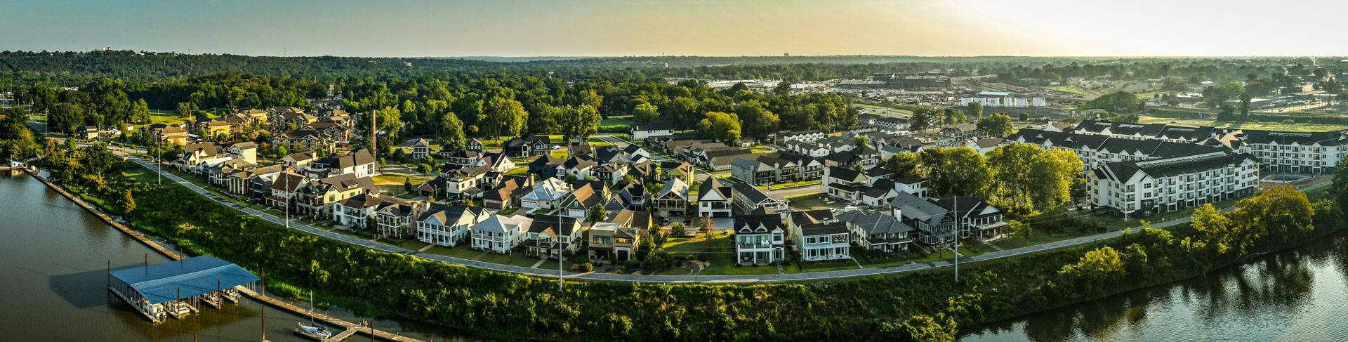 drone shot of Rockwater Village
